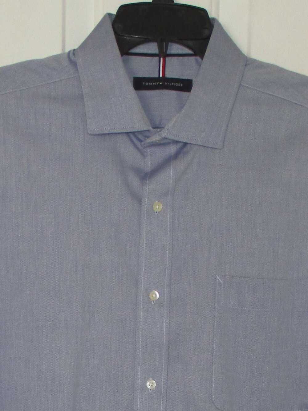 Tommy Hilfiger Mens L/S Blue Stretch Cotton Dress Shirt NWOT - Size 16.5/33
